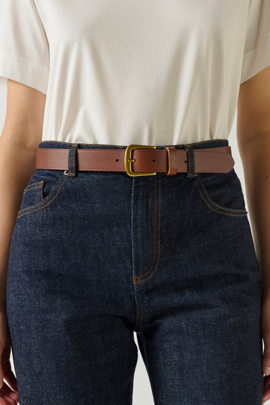 Ceinture Cafe - Marron - Cuir - Femme