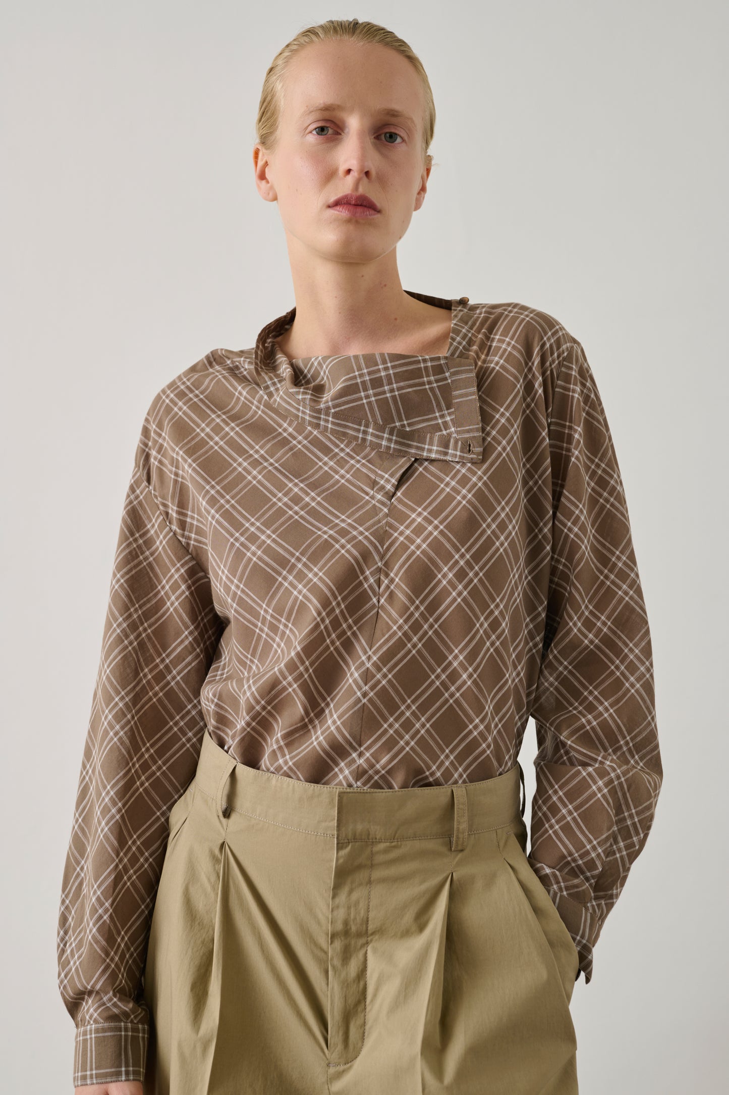 Blouse Irving - Marron Glacé/Écru - Coton - Femme